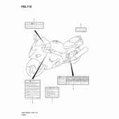 Схема вузла: Інформаційні наклейки (Gsx1300rl1 e51) для Suzuki GSX1300 Hayabusa