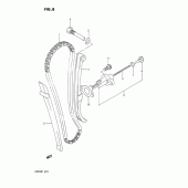 Схема узла: Цепь ГРМ & Натяжитель & Успокоитель для Suzuki DR250