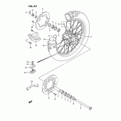 Схема вузла: Заднє колесо Suzuki RM125