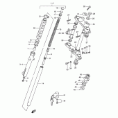 Схема вузла: Вилка передньої осі (Model r p31) для Suzuki TS125