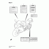 Схема вузла: Інформаційні наклейки (Gsx-r600l1 e21) для Suzuki GSX-R600
