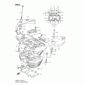Схема узла: Задняя головка цилиндра & Прокладка головки & Свеча зажигания для Suzuki VZ800 Intruder M800/ Boulevard M50