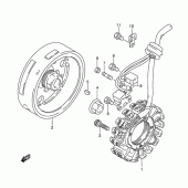 Схема узла: Статор & Ротор (Model p/r/s/t) для Suzuki DR350