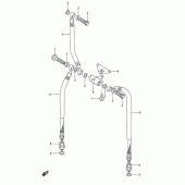 Схема узла: Передний тормозной шланг для Suzuki GSX600 Katana
