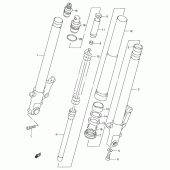 Схема узла: Передняя вилка (Model m/n/p/r) для Suzuki GSX-R400