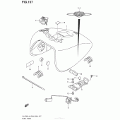 Схема узла: Топливный бак (Vl1500Bl4 E33) для Suzuki VL1500 Boulevard C90 B.O.S.S