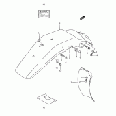 Схема вузла: Заднє крило & Інформаційні наклейки (Model l/m/n/p) для Suzuki DR350