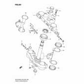 Схема вузла: Кронштейн передньої вилки для Suzuki DR-Z400 DR-Z400S