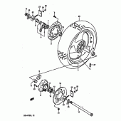 Схема вузла: Заднє колесо (Model j/k) для Suzuki GSX-R750