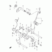 Схема вузла: Копірний вал & Вилки & Вал перемикання для Suzuki DR650 DR650SE