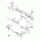 Схема вузла: Копірний вал & Вилки & Вал перемикання для Suzuki GSX750 Katana