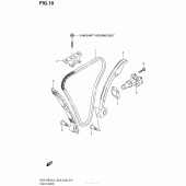 Схема узла: Цепь ГРМ & Натяжитель & Успокоитель для Suzuki GSX-R600