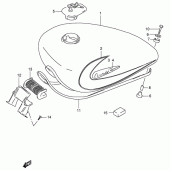 Схема вузла: Паливний бак (Model x) для Suzuki VS800 Intruder 800