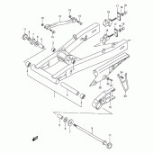Схема вузла: Задній важіль підвіски Suzuki GSX600 Katana