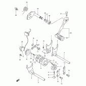 Схема вузла: Копірний вал & Вилки & Вал перемикання для Suzuki XF650 Freewind