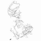 Схема вузла: Передній обтічник (Model t) для Suzuki GSX-R1100