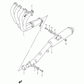 Схема вузла: Вихлопна система для Suzuki GSX750