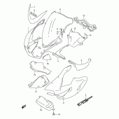 Схема вузла: Передній обтічник (Model x) для Suzuki TL1000