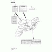 Схема вузла: Інформаційні наклейки (Model k8/k9) для Suzuki SV650