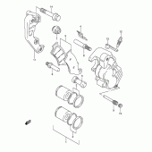 Схема вузла: Передній гальмівний супорт (Model t) для Suzuki RMX250