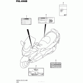Схема вузла: Інформаційні наклейки (An650Zl6 E28) для Suzuki AN650 Burgman (EU analogue of SkyWave)