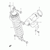 Схема вузла: Задній амортизатор для Suzuki DR350