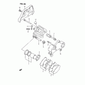 Схема вузла: Задній гальмівний супорт для Suzuki RMX250
