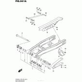 Схема вузла: Задній важіль (Маятник) для Suzuki DR200 DR200S