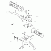 Схема узла: Ручки руля для Suzuki GSX750 Katana