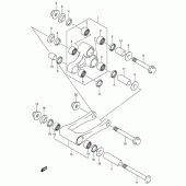 Схема вузла: Важіль прогресії (Model k4/k5/k6) для Suzuki RM250