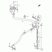 Схема узла: Задний тормозной цилиндр для Suzuki GSX-R400