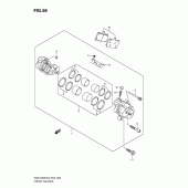 Схема вузла: Передній гальмівний супорт для Suzuki GSX1250