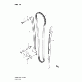 Схема вузла: Ланцюг ГРМ & Натягувач & Заспокоювач Suzuki LS650 Boulevard S40