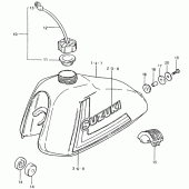 Схема узла: Топливный бак (Ts125ert) для Suzuki TS125