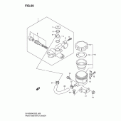 Схема узла: Передний тормозной цилиндр (Sv1000sk6/s1k6/s2k6/sk7/s2k7) для Suzuki SV1000