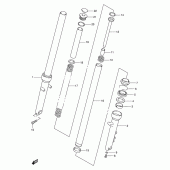 Схема узла: Передняя вилка (Model v/w/x) для Suzuki TU250
