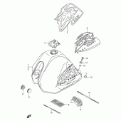 Схема узла: Топливный бак (Model w/x/y) для Suzuki DR200 DR200SE