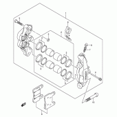 Схема вузла: Передній гальмівний супорт (Gsx-r750k4/u2k4/k5/u2k5) для Suzuki GSX-R750