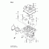 Схема узла: Задняя головка цилиндра & Прокладка головки & Свеча зажигания для Suzuki DL1000 V-Strom