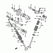 Схема вузла: Розподільний вал & Клапан (Model l/m/n/p) для Suzuki DR350
