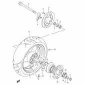 Схема узла: Заднее колесо (Model t/v/w) для Suzuki RF900