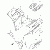 Схема вузла: Передній нижній обтічник (Model v) для Suzuki RF900