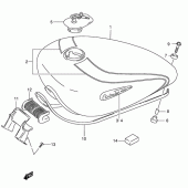 Схема вузла: Паливний бак для Suzuki VS800 Intruder 800