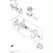 Схема узла: Коленчатый вал & Поршень для Suzuki TU250
