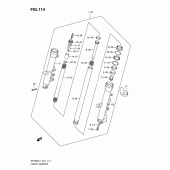 Схема вузла: Передня вилка (Sfv650ual1 e21) для Suzuki SFV650 Gladius