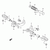 Схема узла: Подножки для Suzuki DR200 DR200SE