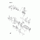 Схема вузла: Копірний вал & Вилки & Вал перемикання для Suzuki RM125