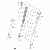 Схема вузла: Передня вилка для Suzuki GZ125 Marauder