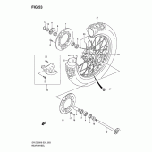 Схема вузла: Заднє колесо Suzuki DR-Z250