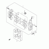 Схема вузла: Передній гальмівний супорт (Model k3) для Suzuki GSX-R1000